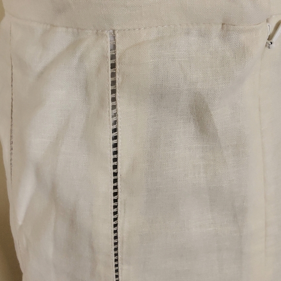 Dalia Collection Cream A-Line Linen Blend Skirt Size 10 - Picture 3 of 6